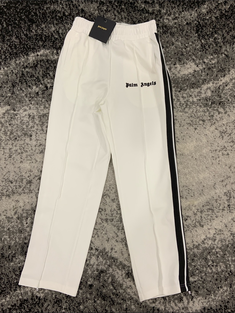 Palm Angels Classic Logo Tracksuit Striped Sweatpants White Mens Size Large